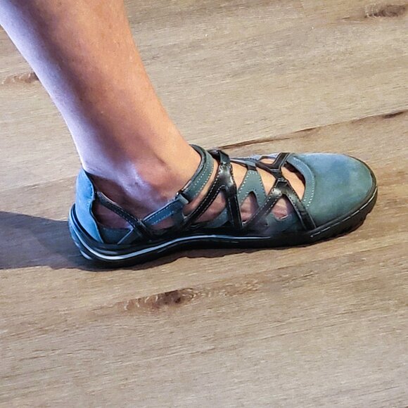 Jambu Tangerine Leather Strappy Walking Shoe Blue & Gray Size 8.5 - Picture 14 of 16